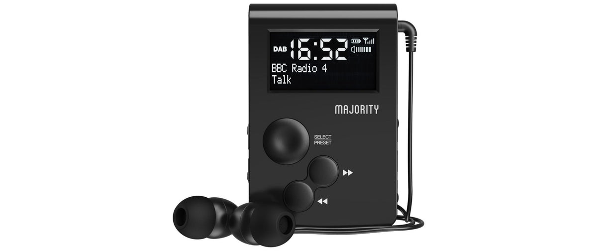 Majority Petersfield Go – Tragbares DAB+ Radio, UKW, 12 h Akku – Schwarz