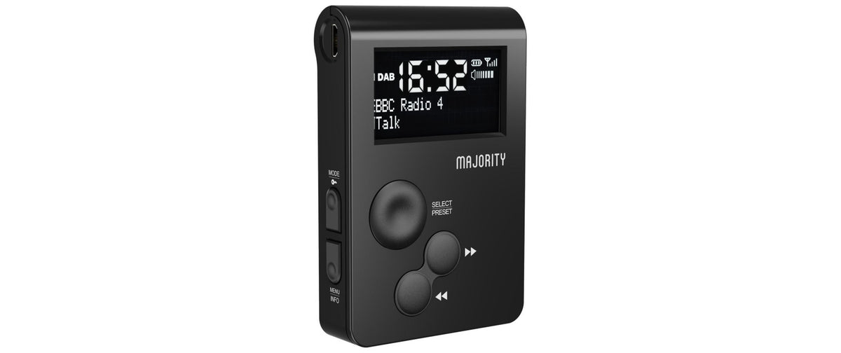 Majority Petersfield Go – Tragbares DAB+ Radio, UKW, 12 h Akku – Schwarz
