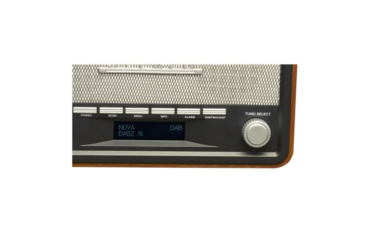Denver DAB-18 – DAB+/UKW-Tischradio, Bluetooth 5.0, Wecker (2 Weckzeiten) – Braun