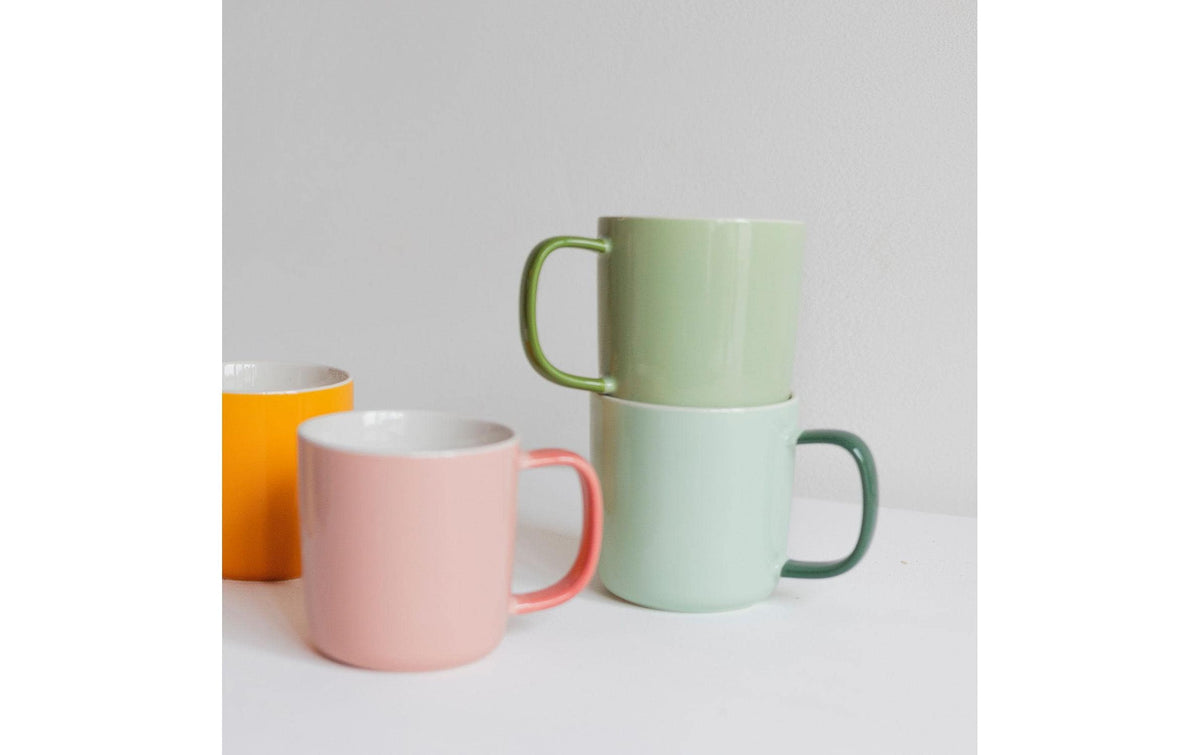 ONA Kaffeebecher Mae – 370 ml, Ø 9 cm, H 9 cm, Porzellan, Hellgrün, spülmaschinenfest, mikrowellengeeignet