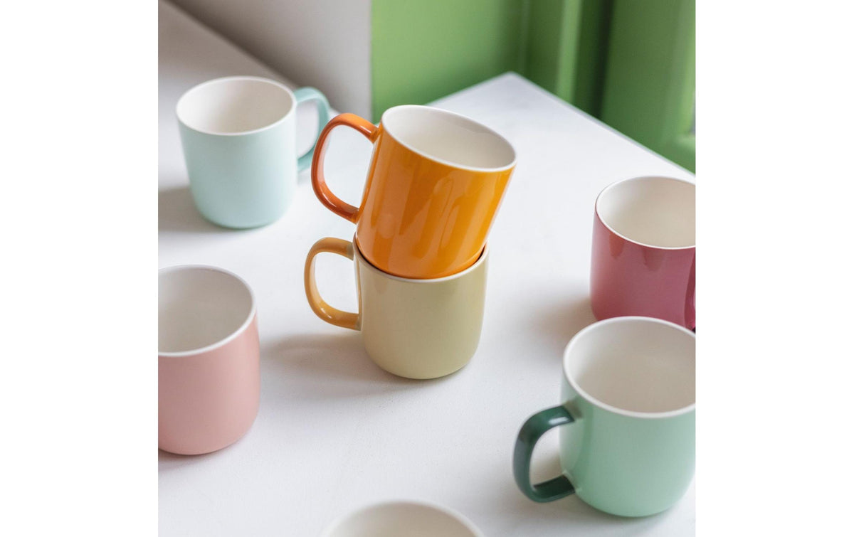 ONA Kaffeetasse – 370 ml, Ø 9,0 cm, Porzellan, Orange, spülmaschinenfest, mikrowellengeeignet