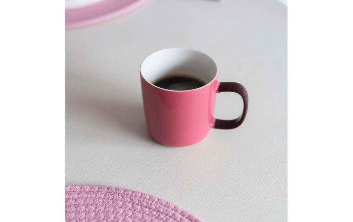 ONA Mae Kaffeebecher – 370 ml, Ø 9,0 cm, H 9,0 cm, Porzellan, Rosa, spülmaschinenfest, mikrowellengeeignet