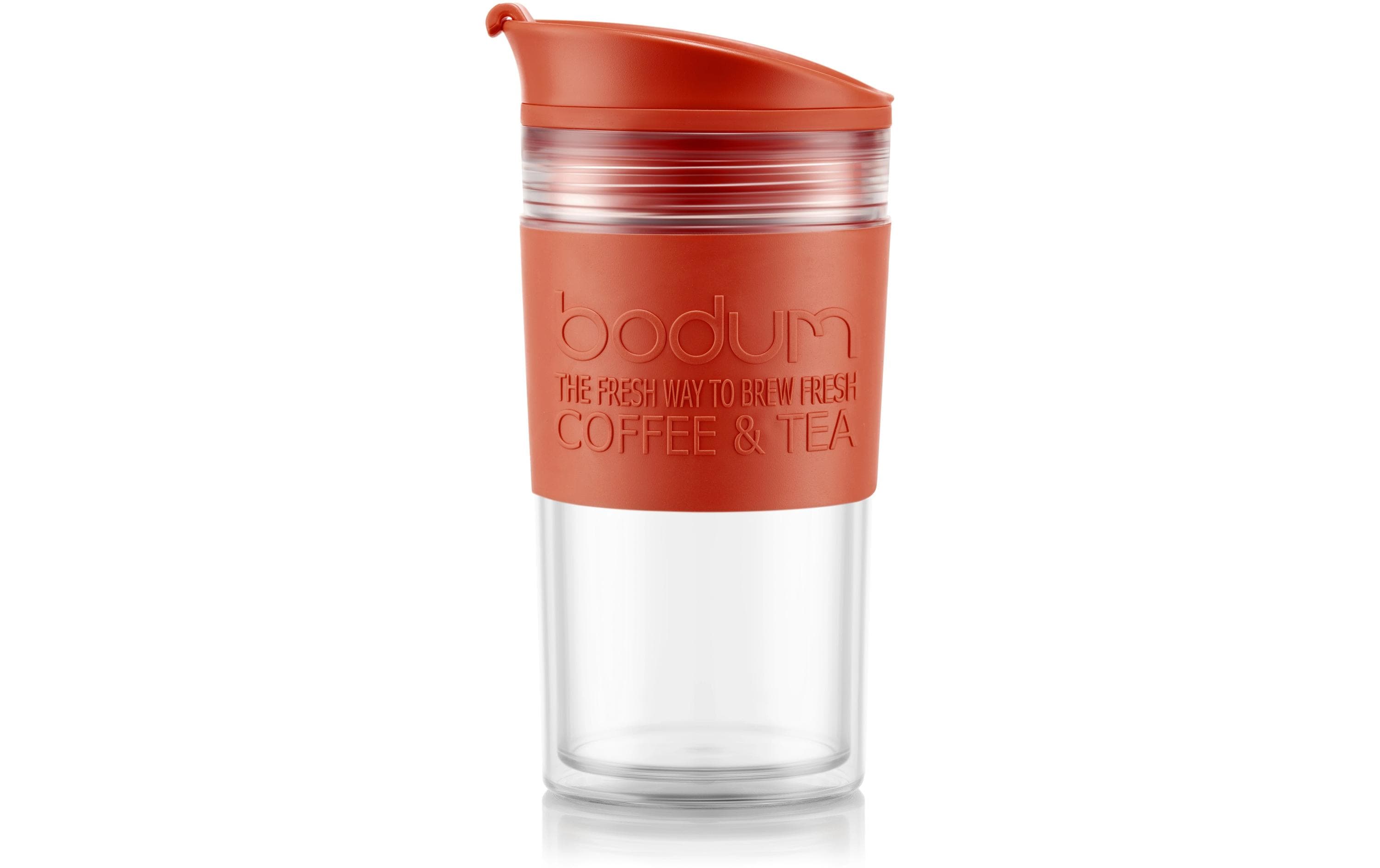Bodum Travel Mug Thermobecher 350 ml – doppelwandig, Kunststoff, rot