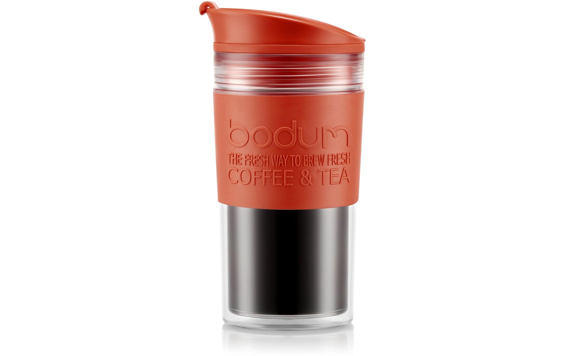 Bodum Travel Mug Thermobecher 350 ml – doppelwandig, Kunststoff, rot