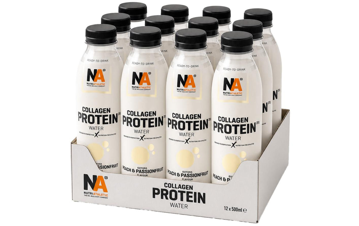 Nutriathletic Sportgetränk Collagen Protein Water, Passionsfrucht & Pfirsich – 12 × 5 dl