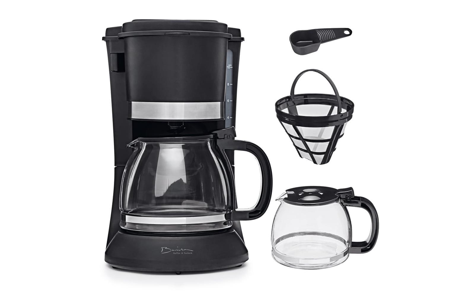 Barista Filterkaffeemaschine – 12 Tassen, 1,2 l, Permanentfilter, Schwarz