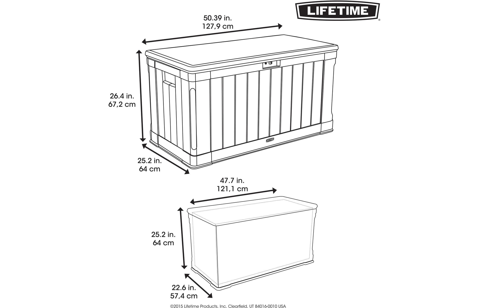 Lifetime Brands Lifetime Harmony Aufbewahrungsbox 440 L – Kunststoff – Beige/Braun – Doppelwandig – 1280 × 670 × 640 mm
