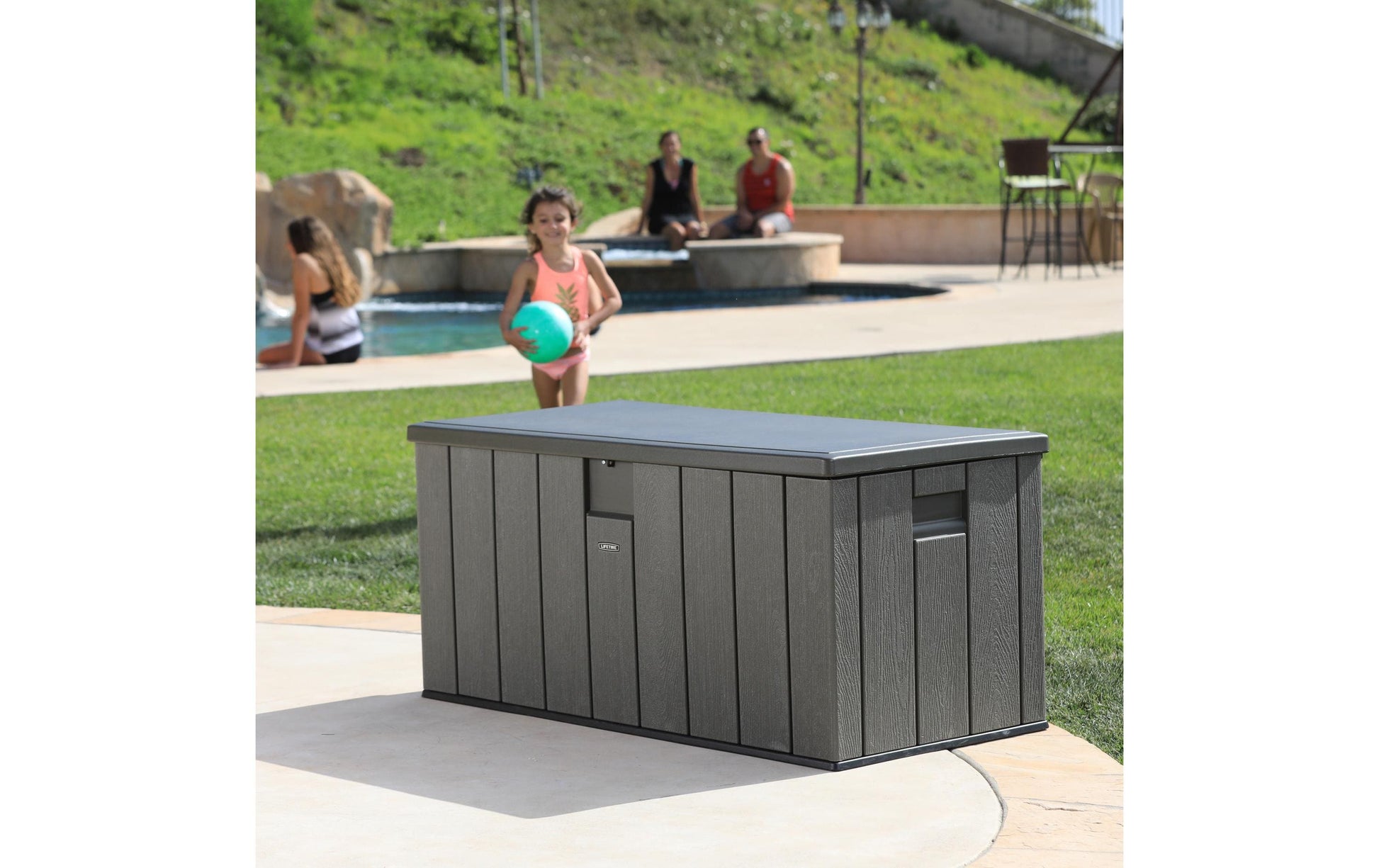 Lifetime Brands Lifetime Aufbewahrungsbox 570 L (mit Deckel) – Kunststoff/Stahl – Braun – Doppelwandig, Wasserfest