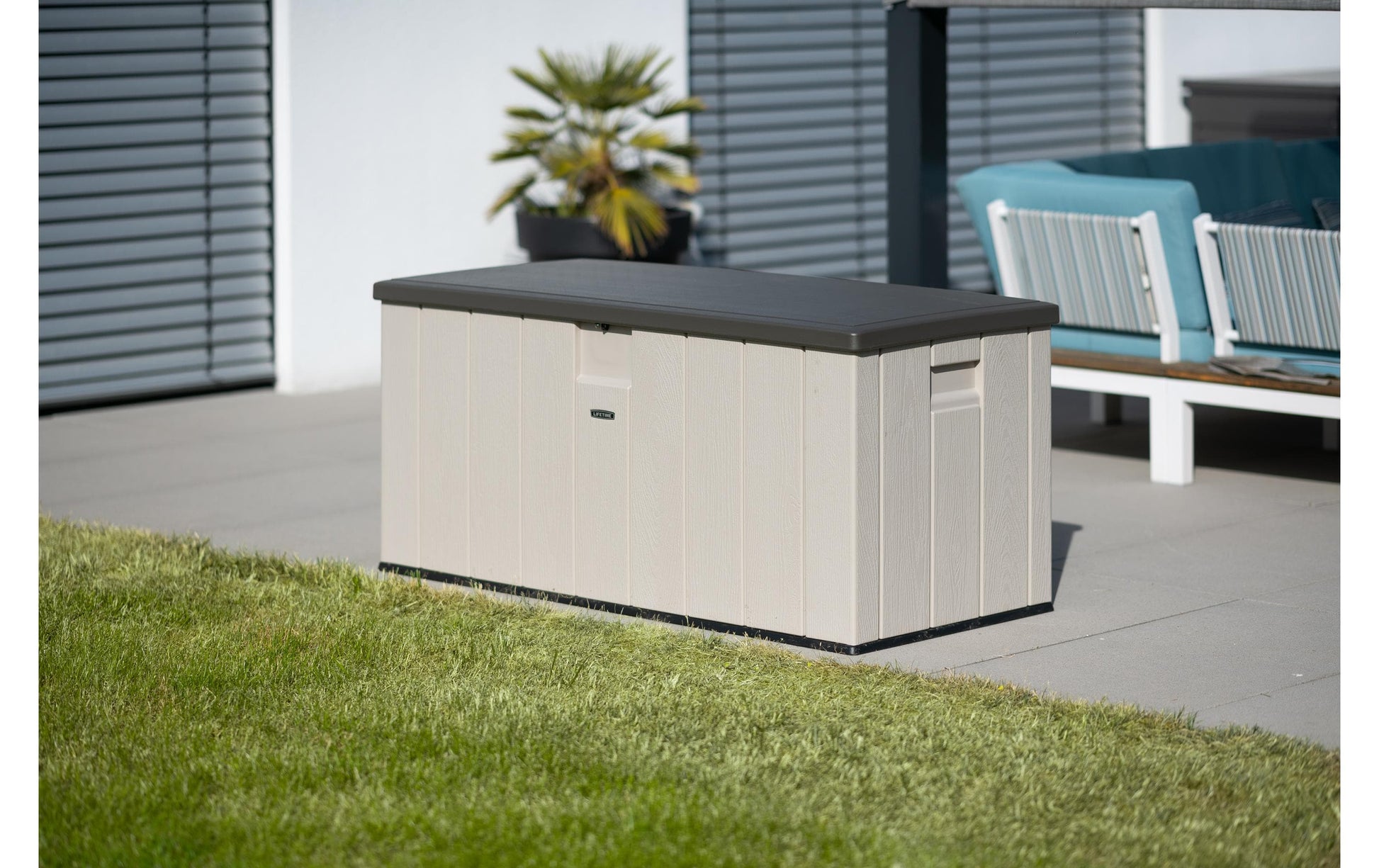 Lifetime Brands Lifetime Kissenbox Aufbewahrungsbox 568 l – Kunststoff – Sand – 1510 × 700 × 720 mm