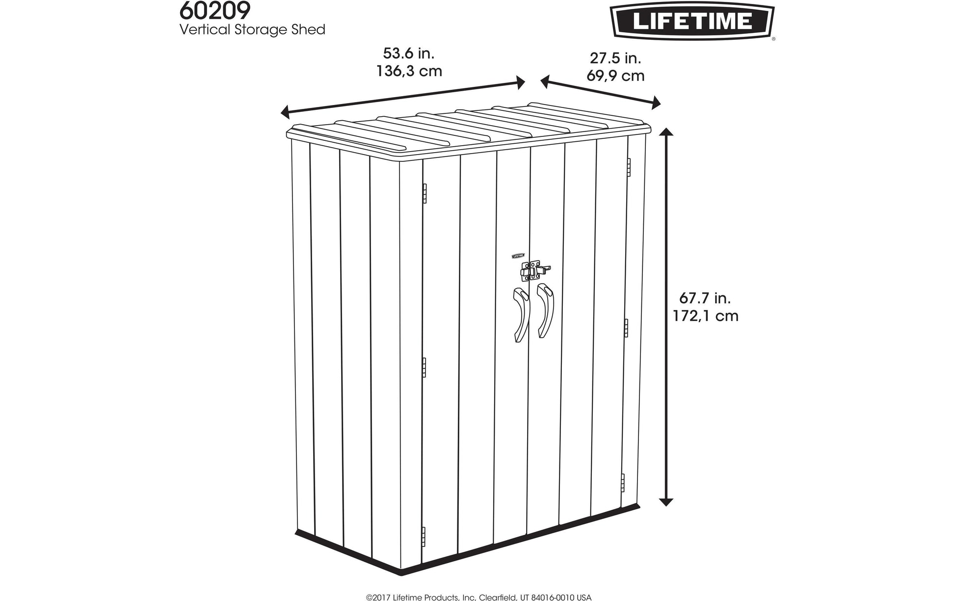 Lifetime Brands Lifetime Geräteschrank XL 1509 l – Kunststoff/Stahl – Anthrazit – 1360 × 1720 × 700 mm