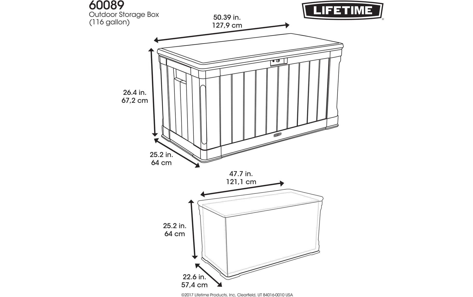 Lifetime Brands Lifetime Premium Aufbewahrungsbox 440 L – Kunststoff – Braun – Doppelwandig, UV-Schutz – 1285 × 672 × 640 mm