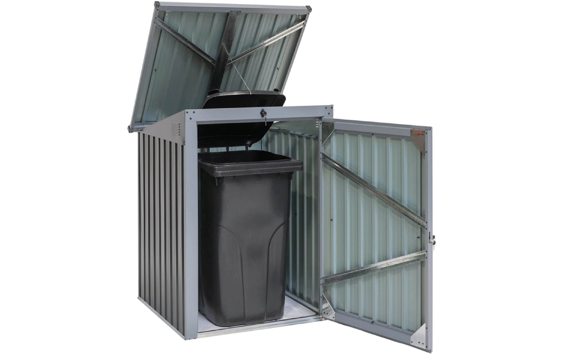 Westmann Mülltonnenbox 240 l – Stahl – Anthrazit – Witterungsbeständig, Kratzfest – 1040 × 1340 × 1010 mm