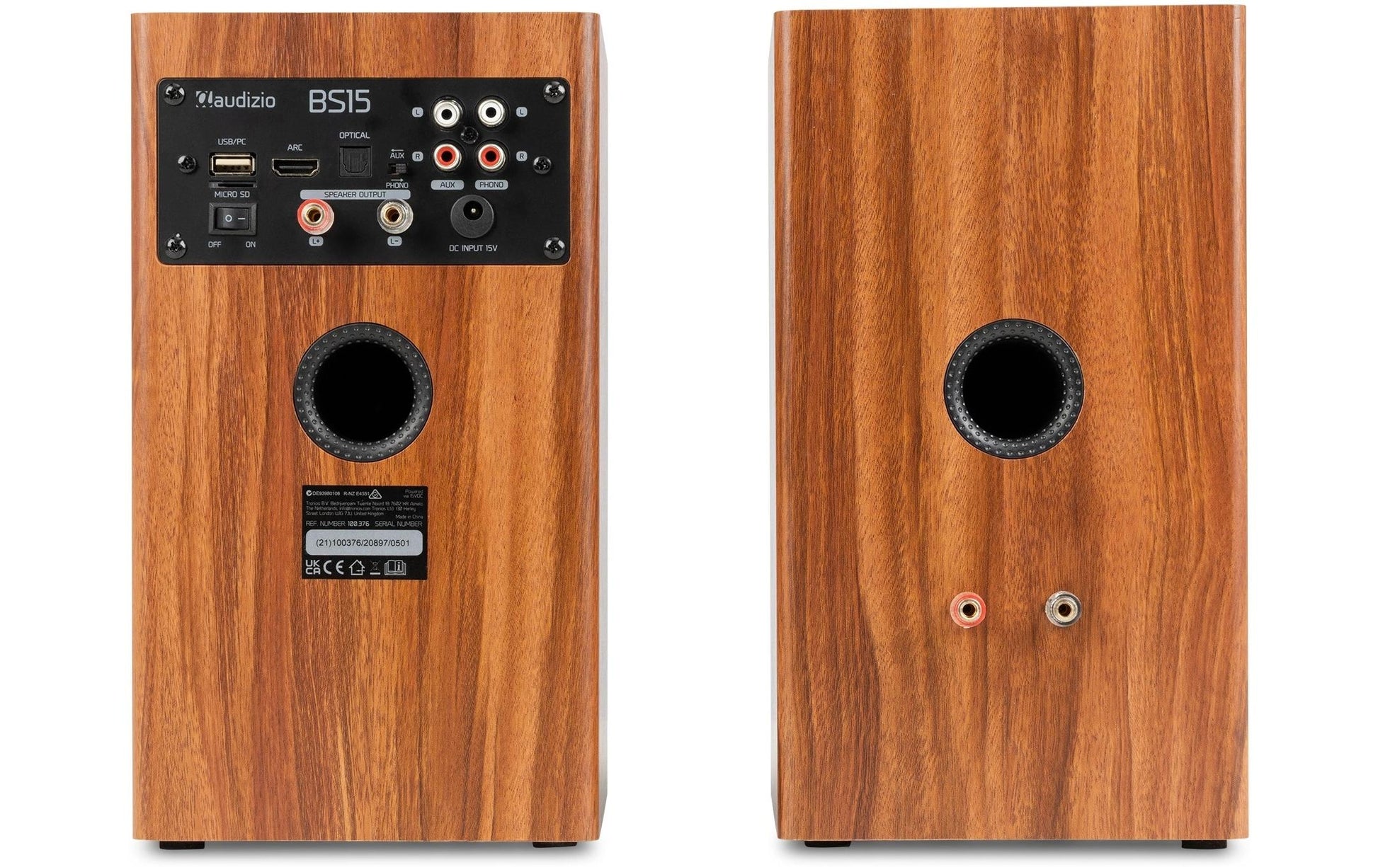 Audizio BS15-WLN – Aktivlautsprecher (Paar) – 60 W, 4" Tieftöner, Braun