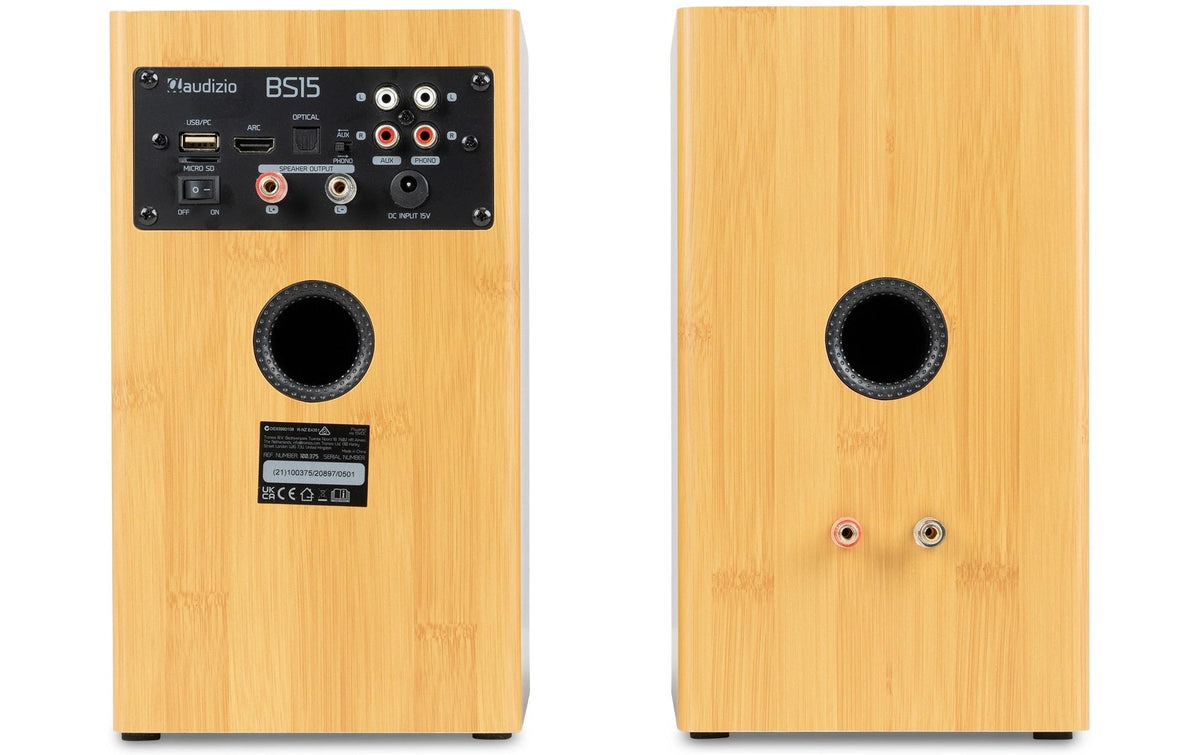 Audizio BS15-BMB – Aktivlautsprecher – 60 W, Bambus, Braun