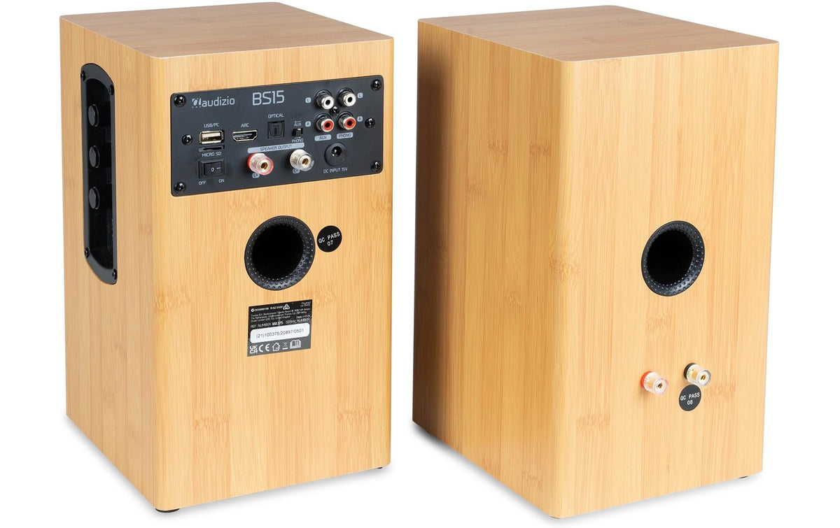 Audizio BS15-BMB – Aktivlautsprecher – 60 W, Bambus, Braun