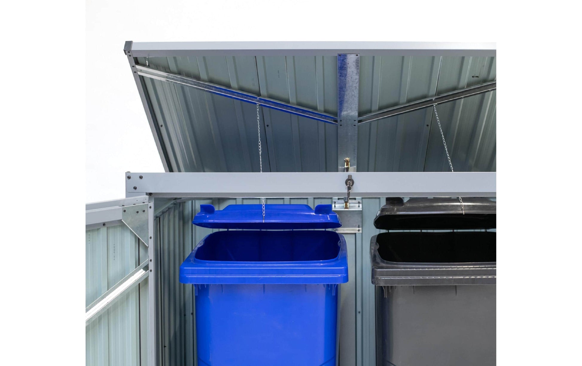 Westmann Recyclingbox – 480 l – Stahl, Rechteckig – 2-fach – Anthrazit – Witterungsbeständig