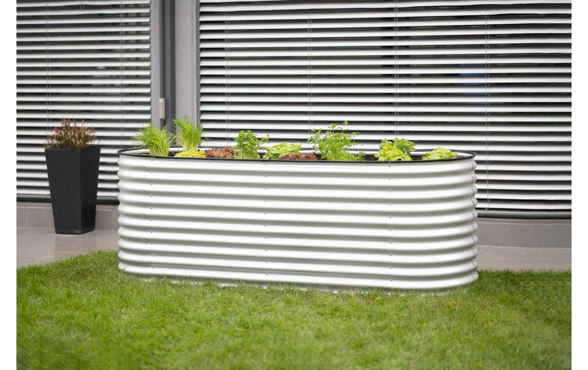 Westmann Grow Faster Hochbeet – 240 × 82 × 80 cm – Kautschuk & Stahl, Silber
