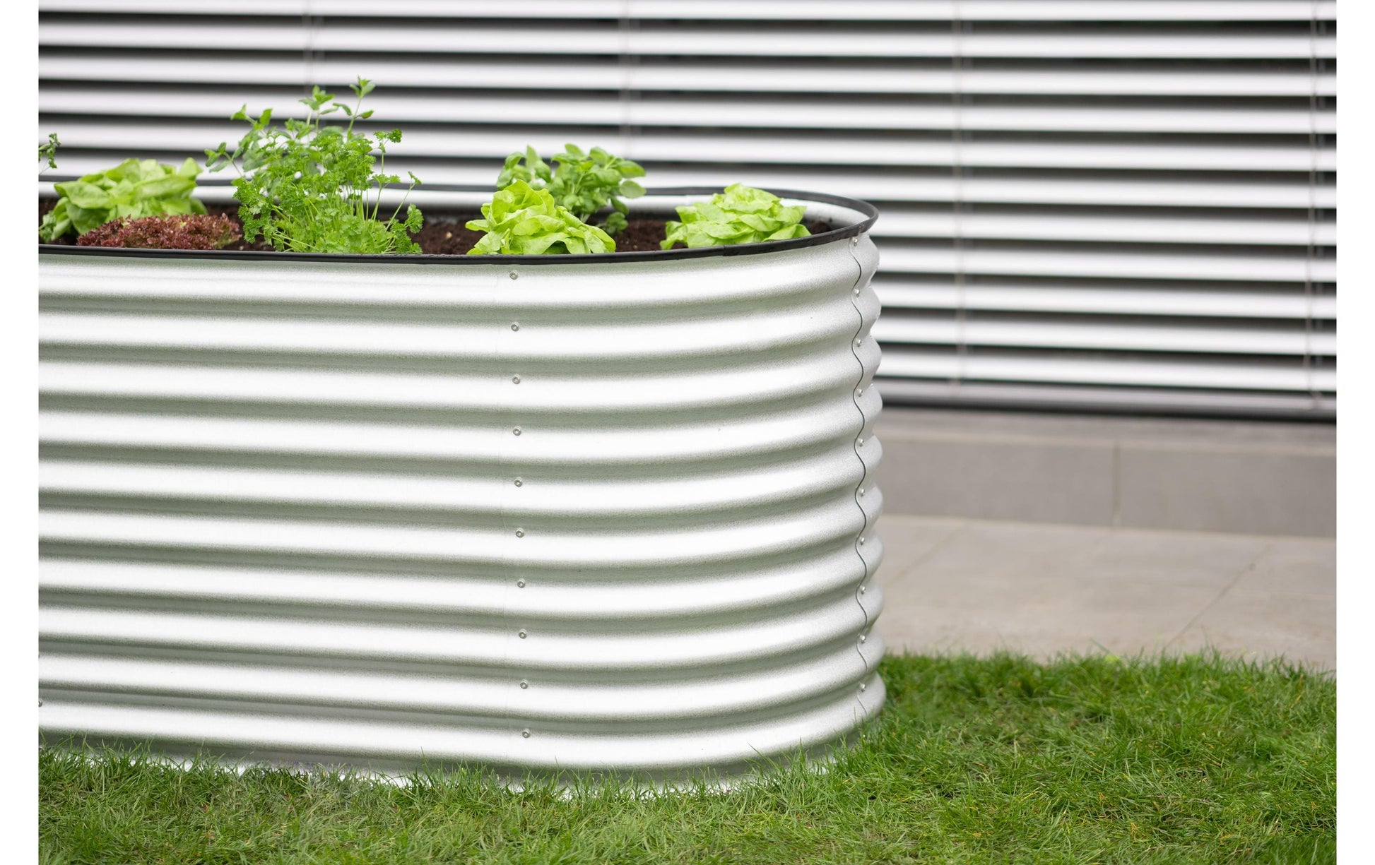 Westmann Grow Faster Hochbeet – 240 × 82 × 80 cm – Kautschuk & Stahl, Silber