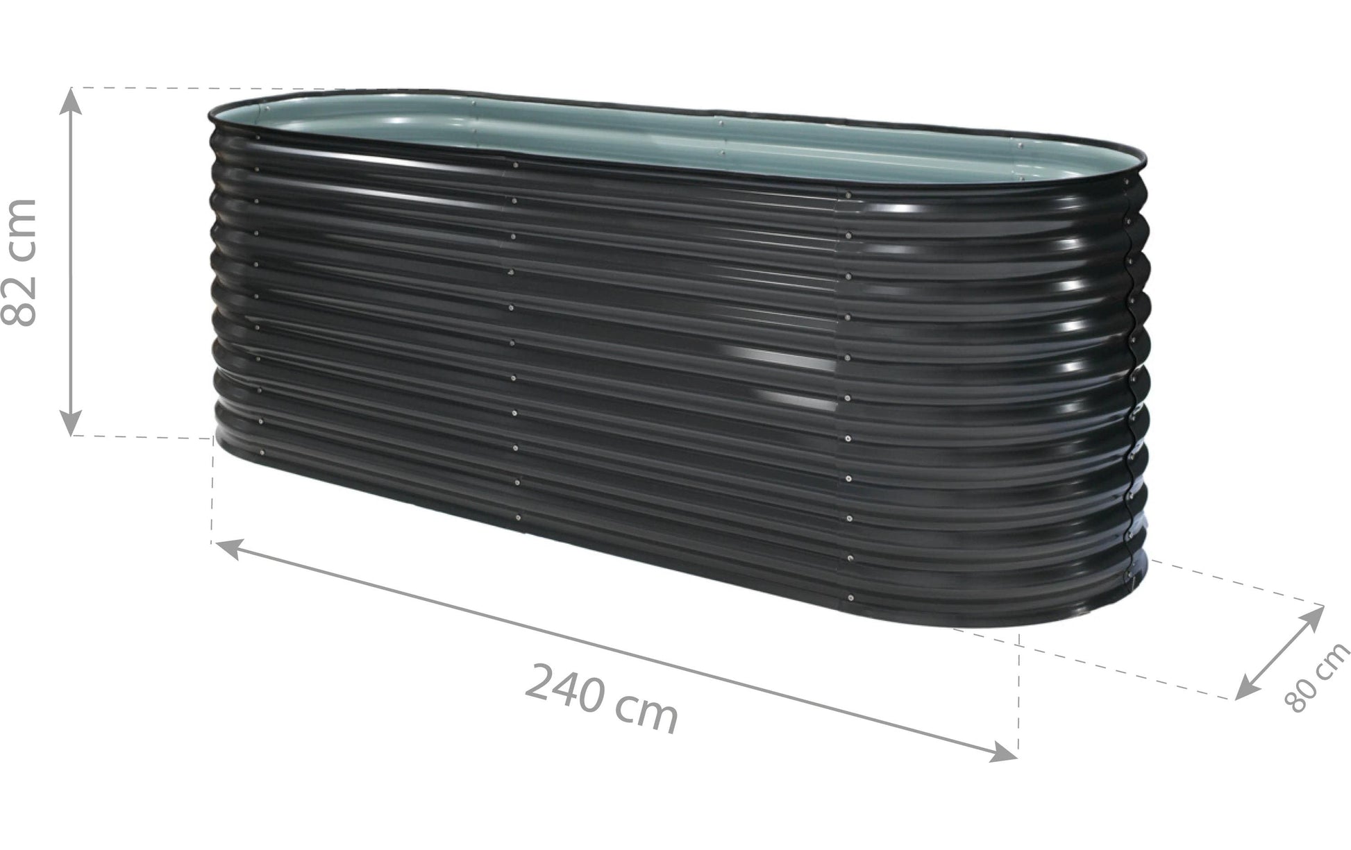 Westmann Hochbeet – 240 × 82 × 80 cm – Stahl, Anthrazit