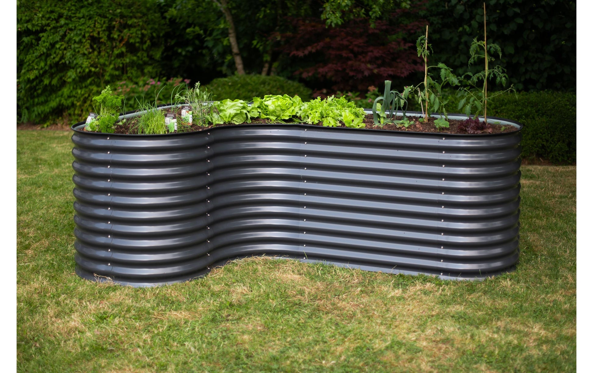 Westmann Grow Faster Hochbeet L-Form – 160 × 82 × 240 cm – Stahlblech, Anthrazit