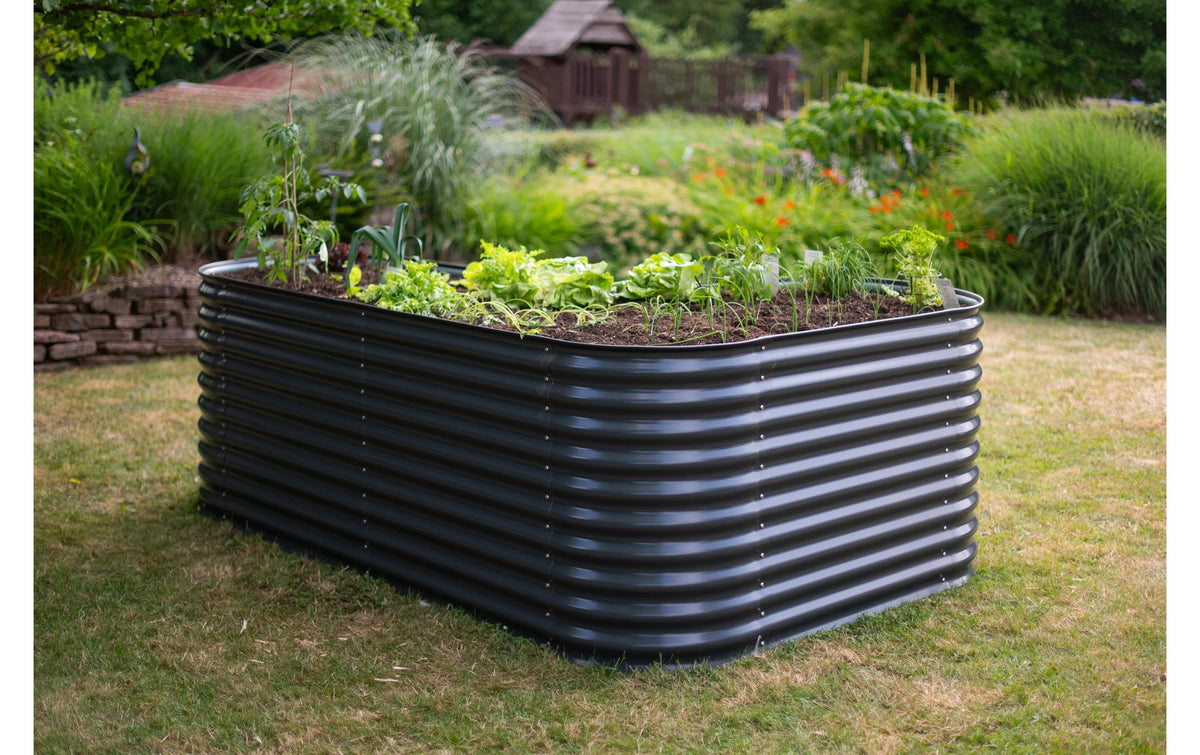 Westmann Grow Faster Hochbeet L-Form – 160 × 82 × 240 cm – Stahlblech, Anthrazit