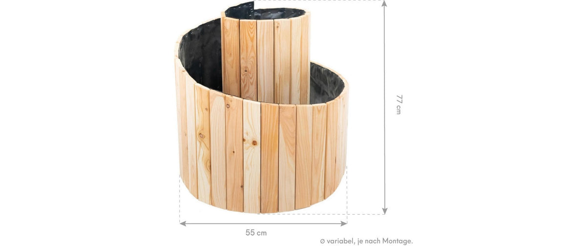 Westmann Kräuterspirale Luise – 55 × 77 × 55 cm – Lärche, für Balkon, Garten & Terrasse