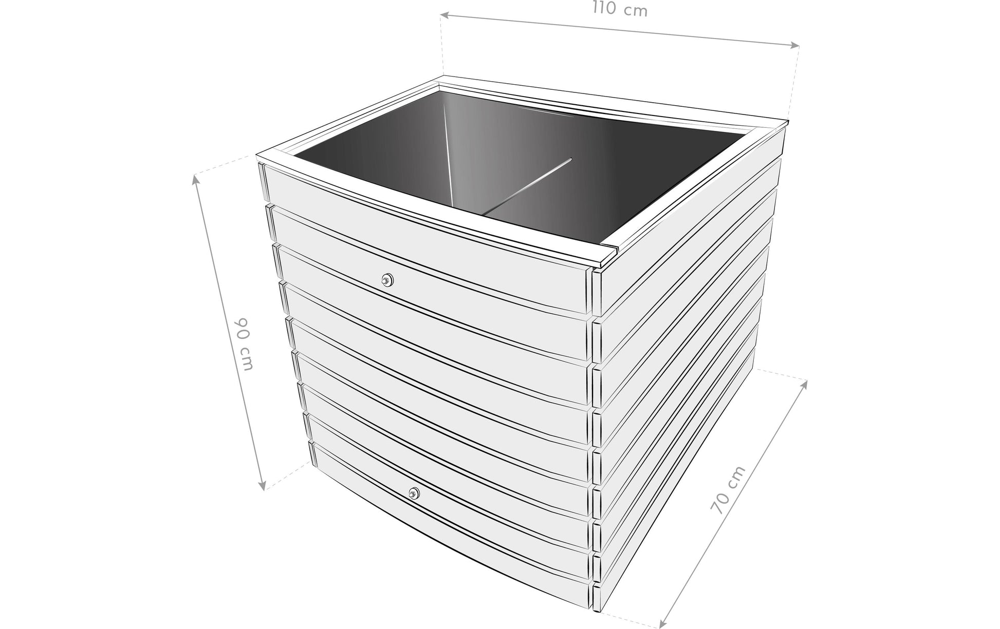 Westmann Asket M Hochbeet – 110 × 90 × 70 cm – Fichte