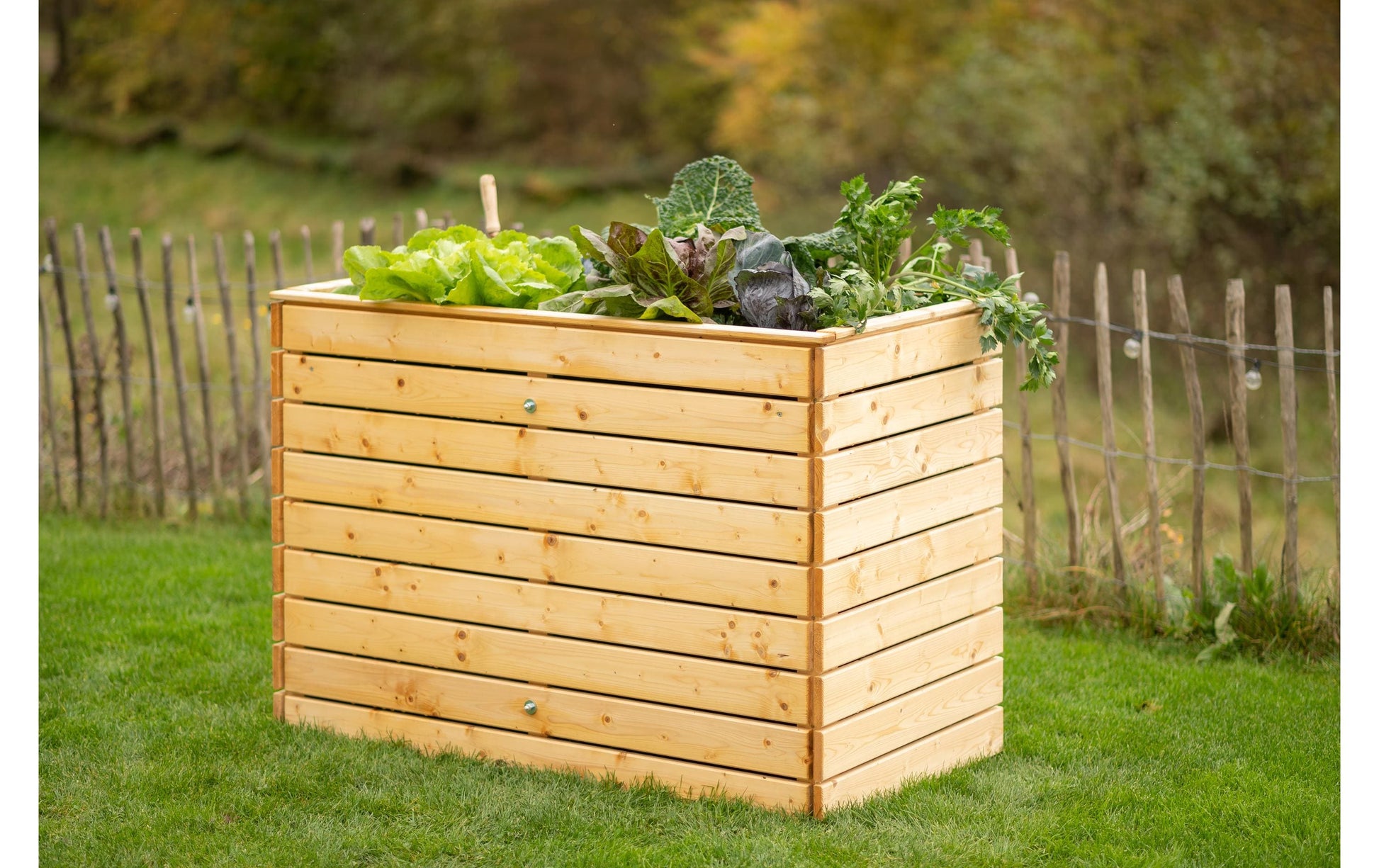 Westmann Asket L Hochbeet – 70 × 130 × 90 cm – Fichte, braun – für Aussen