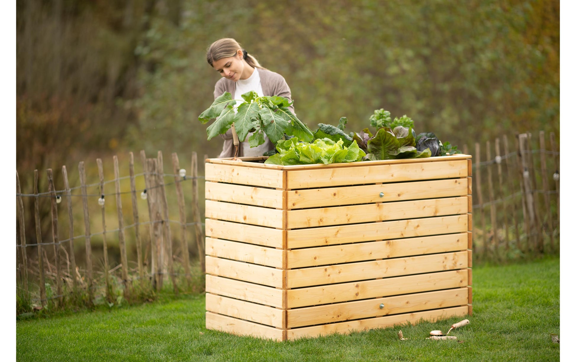 Westmann Asket L Hochbeet – 70 × 130 × 90 cm – Fichte, braun – für Aussen