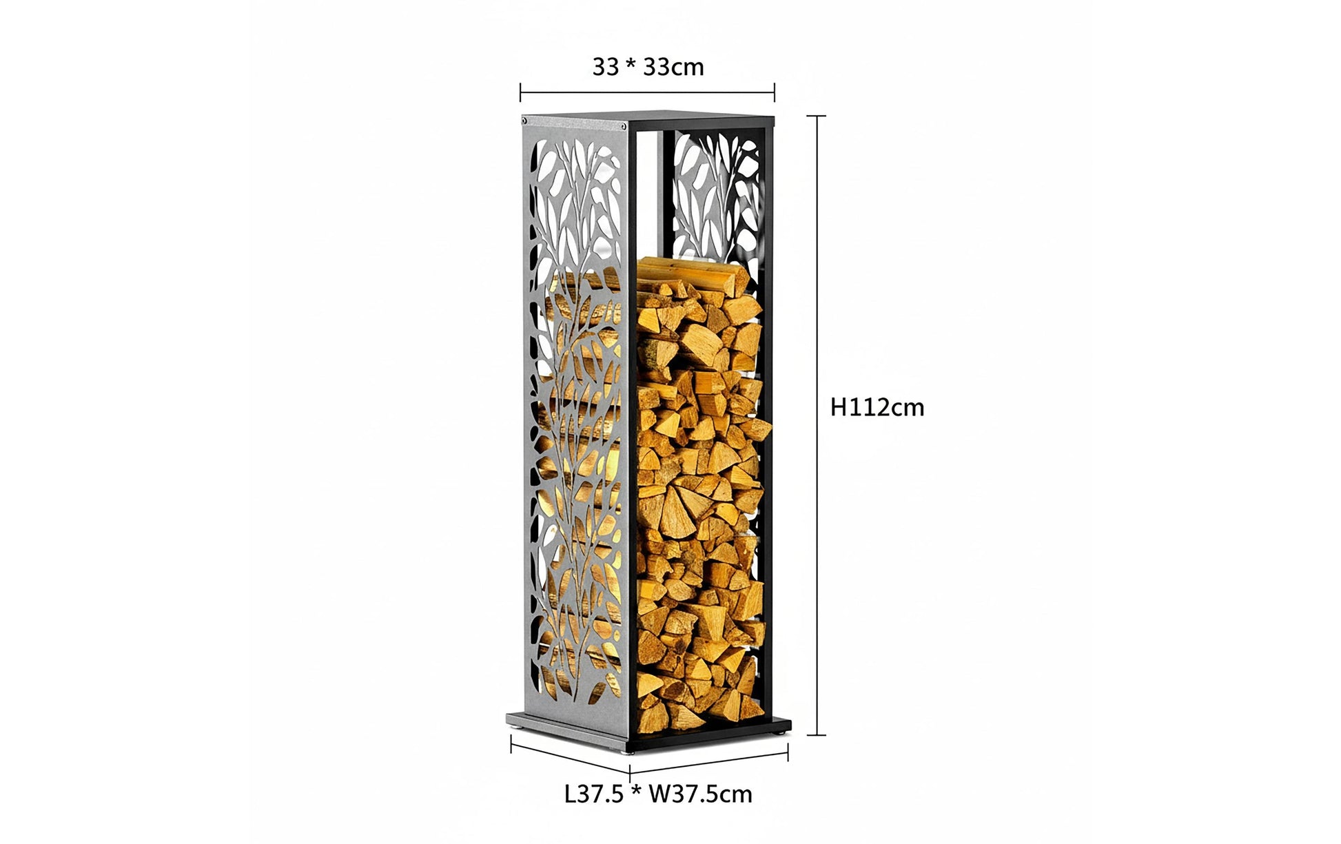 Westmann Luma Flow Kaminholzregal – Stahl – Anthrazit – 375 × 1120 × 375 mm