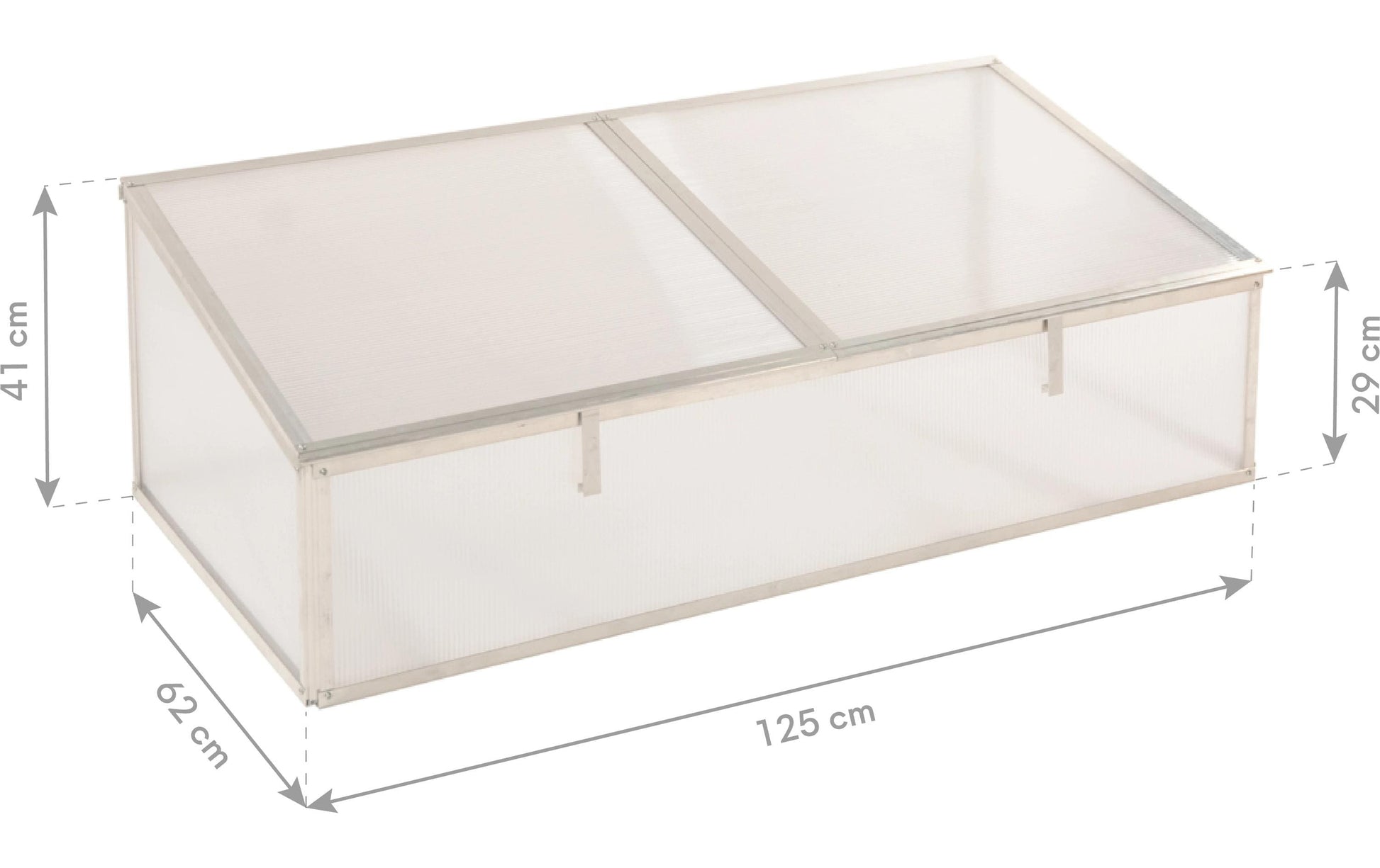 Westmann Genus 130 Frühbeetaufsatz – 62 × 125 × 41 cm