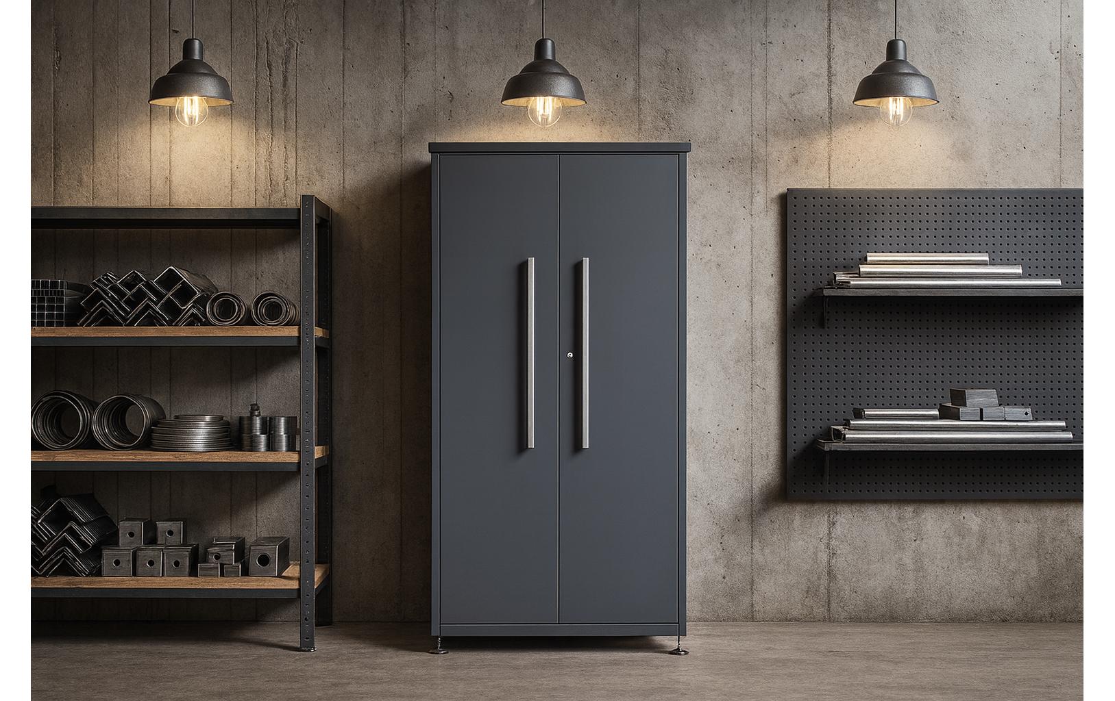 Westmann Capsa – Gartenschrank, 3 Tablare, 900 × 650 × 1870 mm, Anthrazit, Stahl