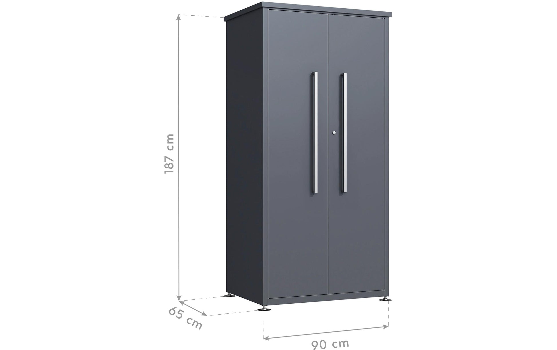 Westmann Capsa – Gartenschrank, 3 Tablare, 900 × 650 × 1870 mm, Anthrazit, Stahl