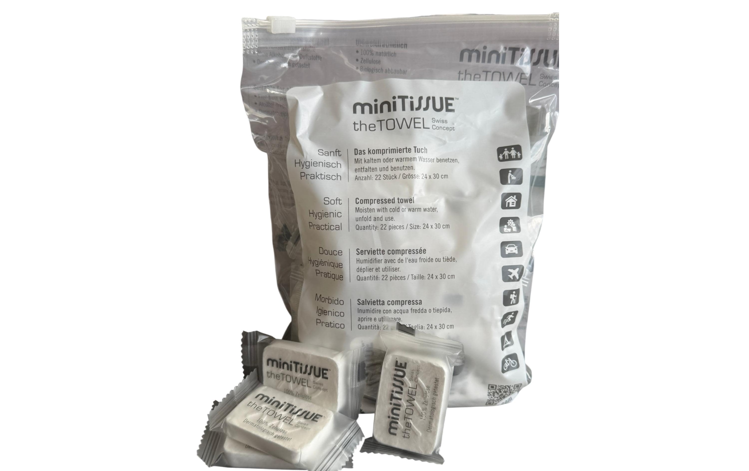 Minitissue Falthandtücher – Pack 4 × 10 × 22 Stück