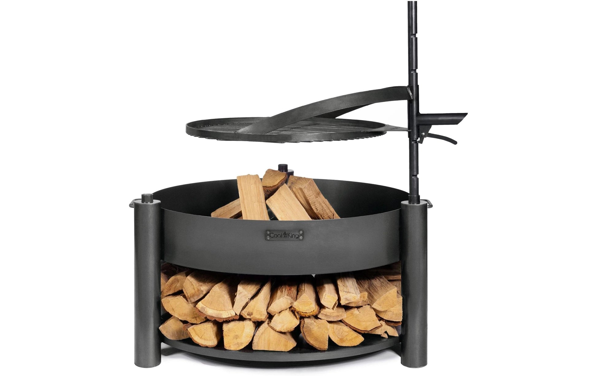 Cook King Feuerschale – 88 × 88 × 110 cm – Stahl, schwarz