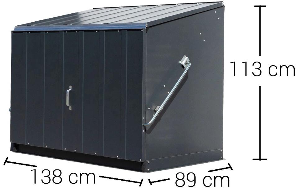 Trimetals Stowaway – Geräteschrank 1380 × 890 × 1130 mm, anthrazit, Stahl, PVC