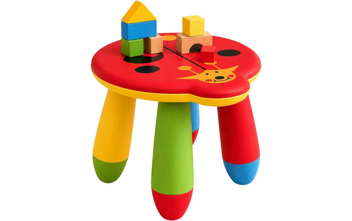 Relaxdays Marienkäfer Kinder-Bürostuhl – Kunststoff – Gelb/Rot/Schwarz