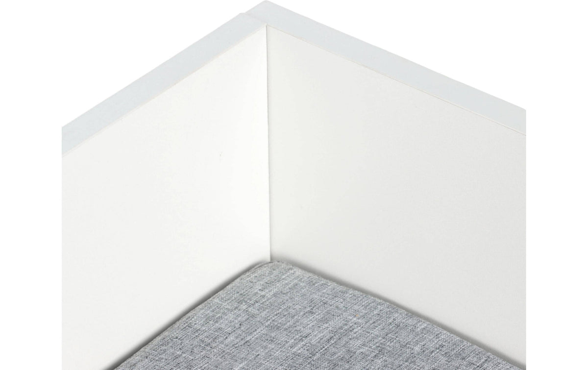 Relaxdays Kinderbank mit 4 Boxen – MDF – Grau/Weiss – 1420 × 540 × 320 mm