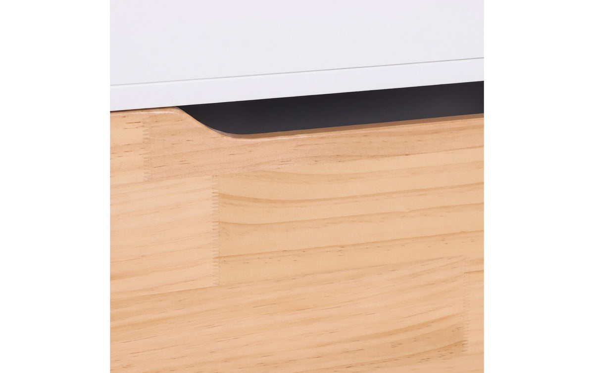 Relaxdays Bücherregal – 4 Böden – 60 × 30 × 80 cm – Hellbraun/Weiss – Kiefernholz/MDF