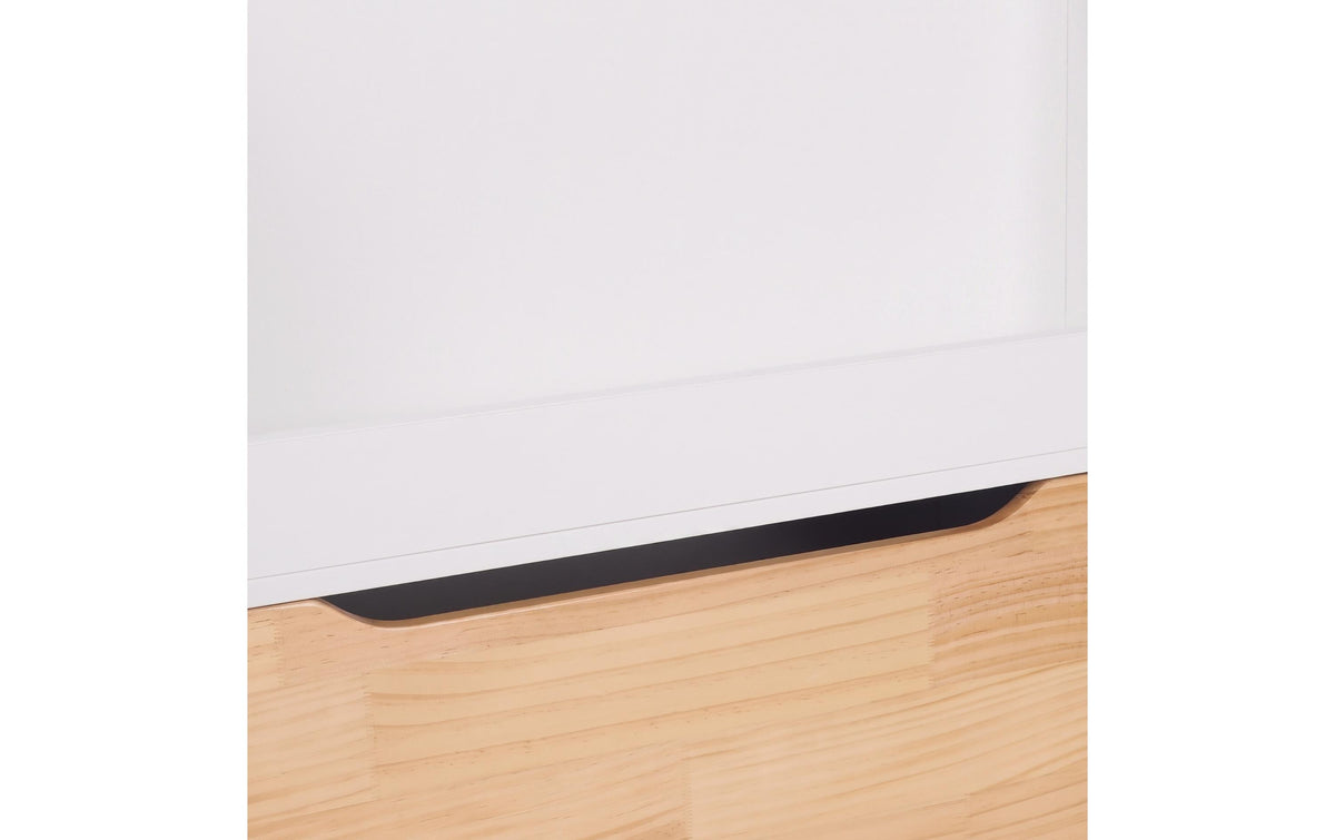 Relaxdays Bücherregal – 4 Böden – 60 × 30 × 80 cm – Hellbraun/Weiss – Kiefernholz/MDF
