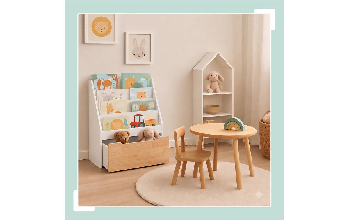 Relaxdays Bücherregal – 4 Böden – 60 × 30 × 80 cm – Hellbraun/Weiss – Kiefernholz/MDF