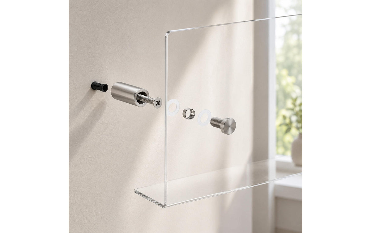 Relaxdays Zeitschriftenhalter – Wandmontage – 48 × 5,5 × 14,5 cm – Silber/Transparent