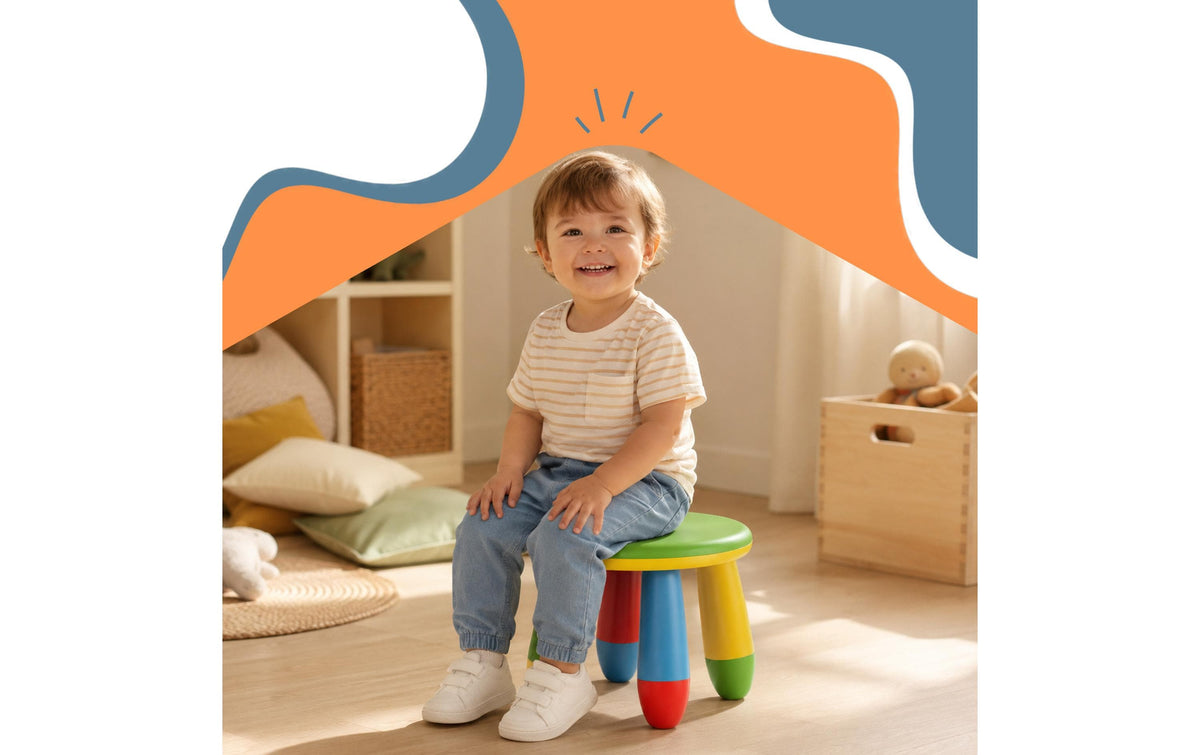 Relaxdays Kinderstuhl – 28 × 28 × 26 cm – Kunststoff – Mehrfarbig