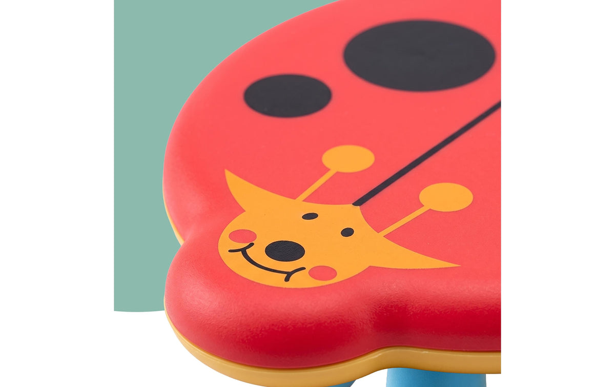 Relaxdays Marienkäfer Kinder-Bürostuhl – Kunststoff – Gelb/Rot/Schwarz