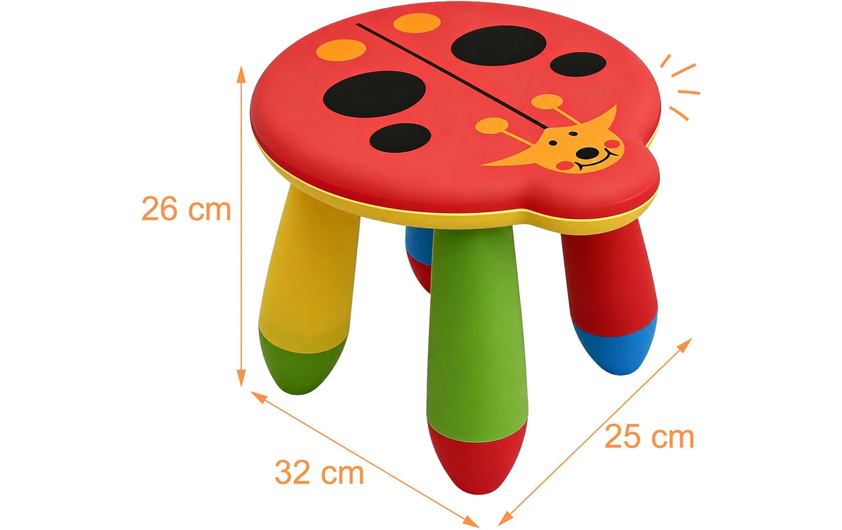 Relaxdays Marienkäfer Kinder-Bürostuhl – Kunststoff – Gelb/Rot/Schwarz