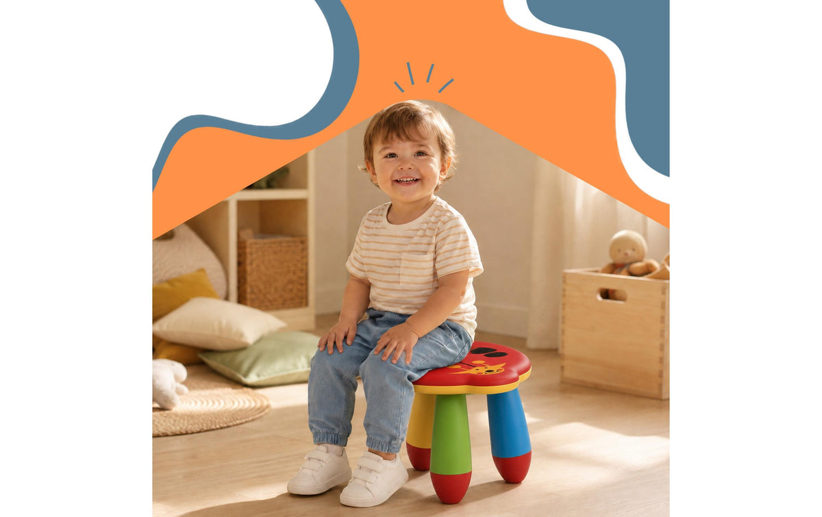 Relaxdays Marienkäfer Kinder-Bürostuhl – Kunststoff – Gelb/Rot/Schwarz
