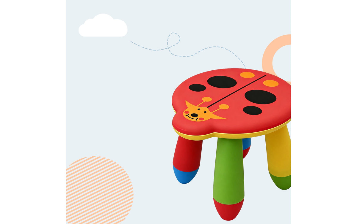 Relaxdays Marienkäfer Kinder-Bürostuhl – Kunststoff – Gelb/Rot/Schwarz