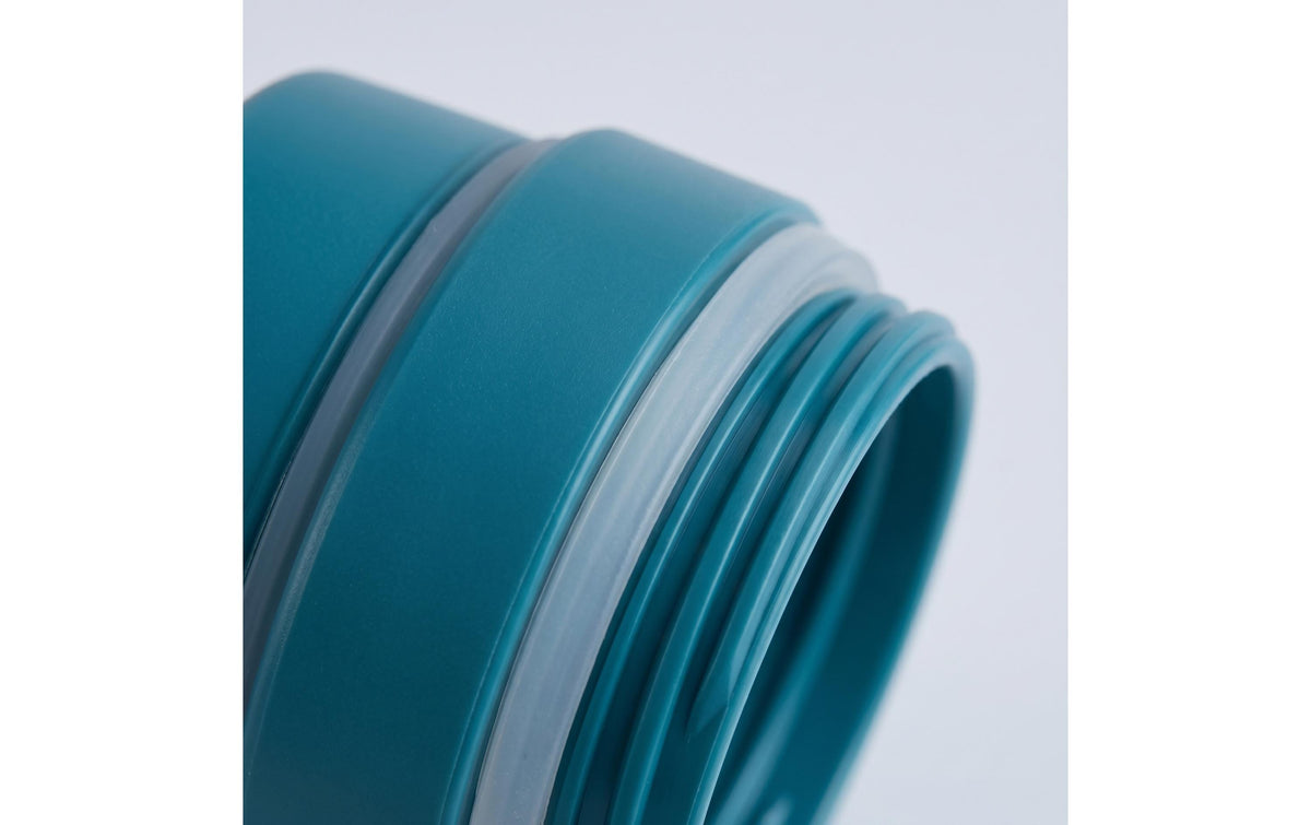 Relaxdays Müslibecher to go – 4er Set, 400 ml, Kunststoff/Silikon, Blau, spülmaschinenfest, BPA-frei