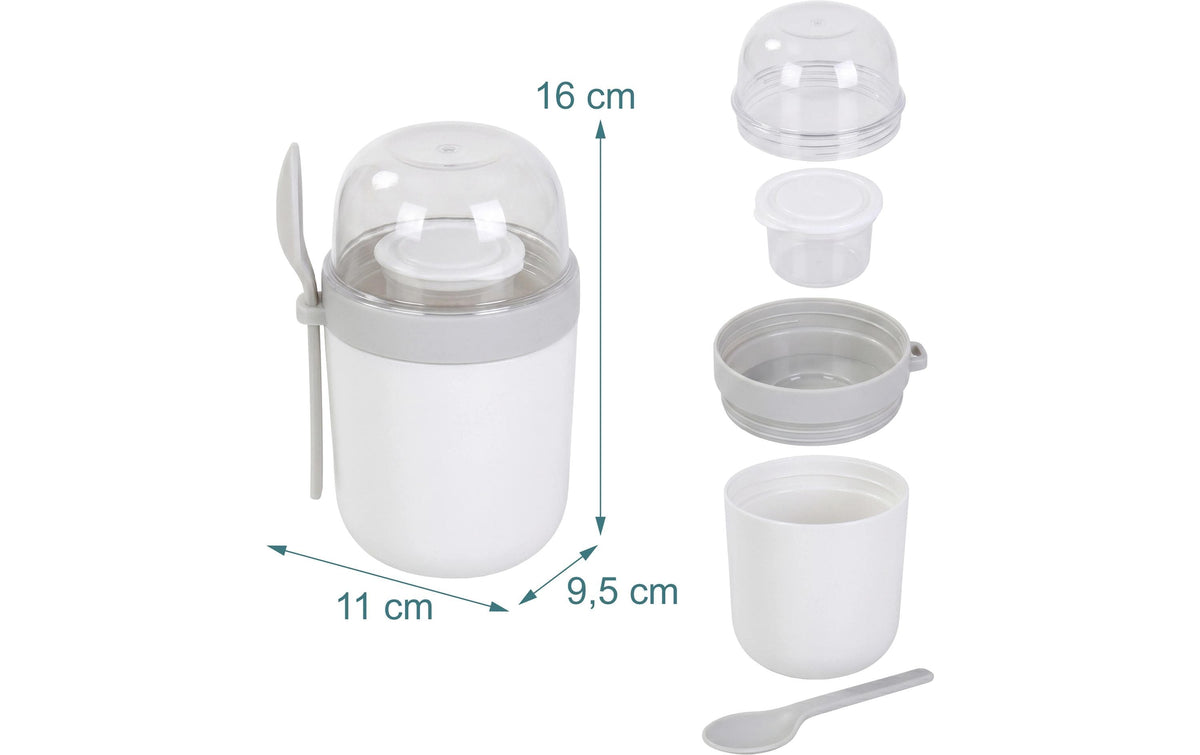 Relaxdays Müslibecher to go – 4er Set, 400 ml, Kunststoff/Silikon, spülmaschinenfest, BPA-frei