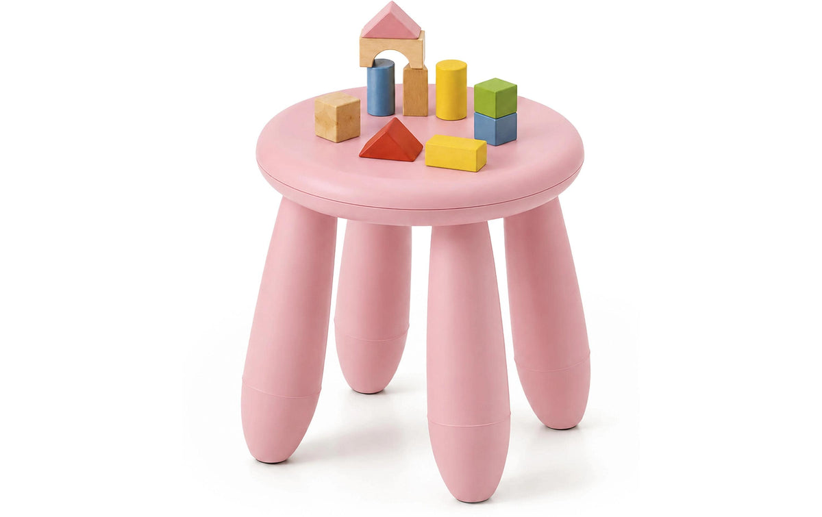 Relaxdays Hocker – B 28 × T 28 × H 26 cm – Kunststoff, Rosa – für Kinder